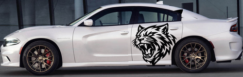 Custom Cat Head Side Vinyl Decal Sticker for Dodge Charger Hellcat 2015-2023
