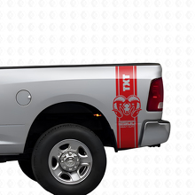 Hemi Custom Text Rear Side Stripes Vinyl Decal Kit for Dodge Ram 1500 2500_4