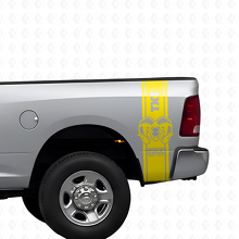 Hemi Custom Text Rear Side Stripes Vinyl Decal Kit for Dodge Ram 1500 2500_6