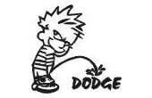 Funny Pee on Dodge Vinyl Decal Sticker for Cars & Trucks