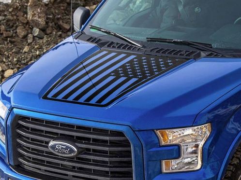 Ford F-150 2015-2016 USA Flag hood graphics side stripe decal sticker