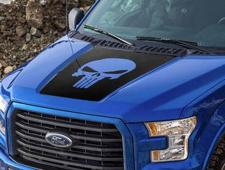 Ford F-150 2015-2016 Punisher skull hood graphics side stripe decal sticker 1