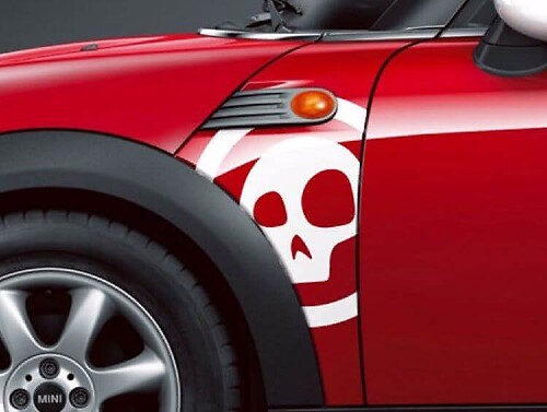 A-Panel Skull Vinyl Decal Set for Mini Cooper R55 R56 R57 R58 R59