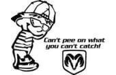 Funny Pee On Dodge Vinyl Decal Sticker for Cars