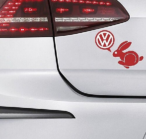 VW Rabbit Bunny Side Vinyl Decal for Volkswagen