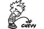 Pee on Chevy Funny Vinyl Decal Sticker for Cars