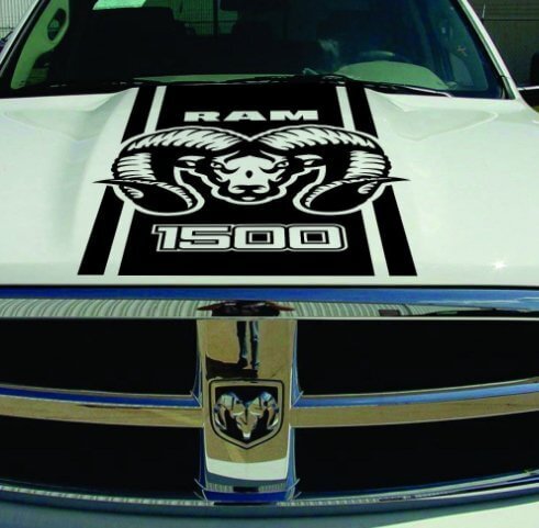 Sticker Decal Stripes Vinyl Logo Bonnet for DODGE Ram 1500 2500HD 3500HD
