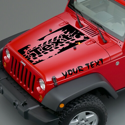 Tire Tread Bonnet Vinyl Decals Kit for Jeep Wrangler