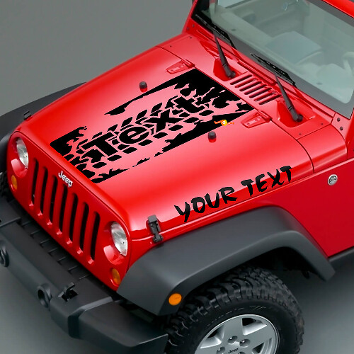 Tire Tread Bonnet Vinyl Decals Kit for Jeep Wrangler