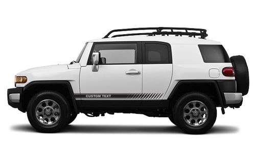 CUSTOM TEXT Toyota FJ Cruiser Decal Vinyl Angled Side Door Racing Stripe Graphic