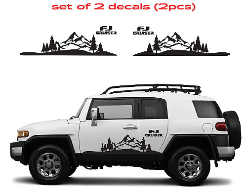 Mountain Side Door Vinyl Decal Set for Toyota FJ Cruiser