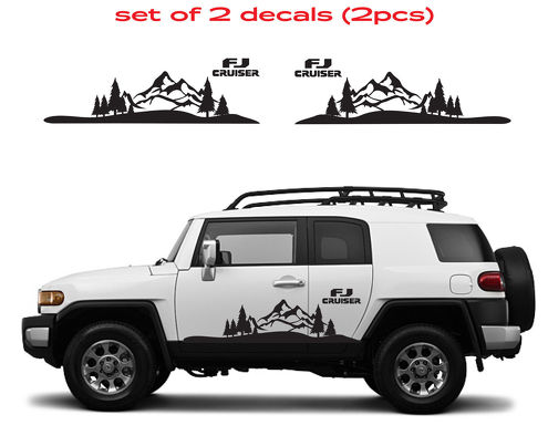 TOYOTA FJ CRUISER Mountain Decal Vinyl Side Door Graphics  10