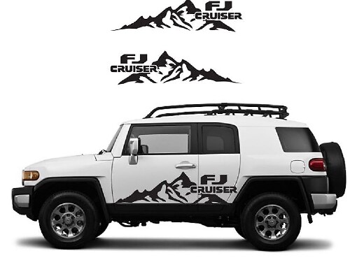 Huge Mountain Door Vinyl Decal Set for Toyota FJ Cruiser