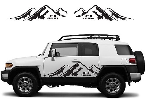 Mountain Range Door Vinyl Decal Set for Toyota FJ Cruiser