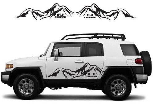 Mountain Range Side Door Vinyl Decal Kit for Toyota FJ Cruiser