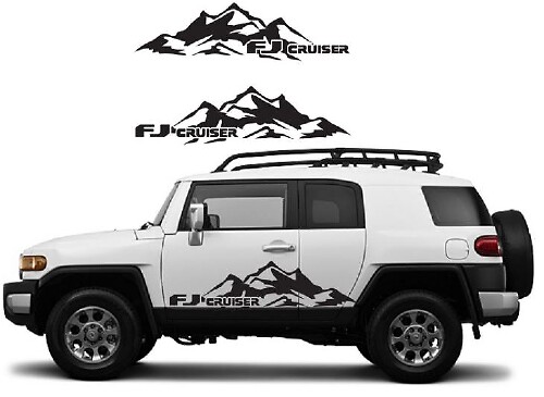 Mountain Range & FJ Logo Side Vinyl Decal Kit for Toyota FJ Cruiser