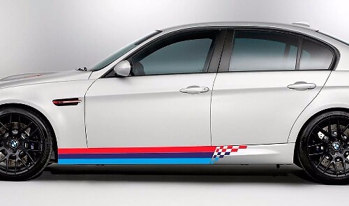 BMW M colors checkered stripes SIDE door M3 M5 M6 e92 e46 e vinyl Decal sticker
