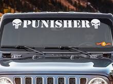 Punisher Windshield Vinyl Decal Sticker for WRANGLER RUBICON SAHARA JK TJ RAM F150 2