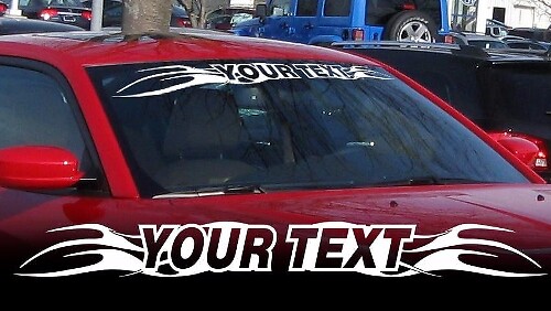 Custom Text Windshield Banner Vinyl Decal for Cars