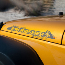 Punisher Edition Lettering Hood Vinyl Decals for Jeep Wrangler_2