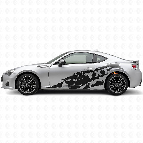 Mud Splash & Custom Text Side Vinyl Decal Kit for Suba BRZ