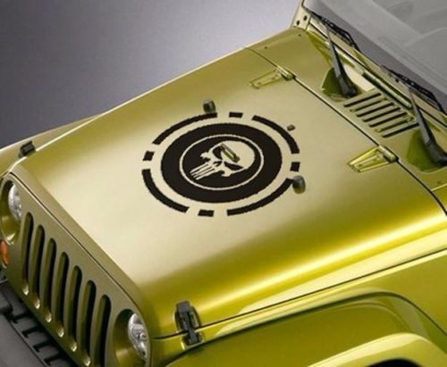 Punisher circle military hood vinyl decal sticker 25 x 25  decal any colors