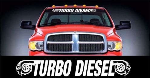 Turbo Diesel style windshield banner decal sticker 5 X 48