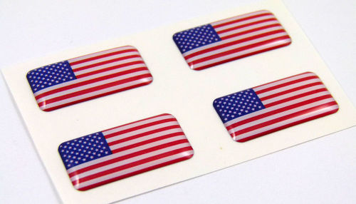 USA American mini domed Flag decals 4 emblems Car auto bike boat  stickers