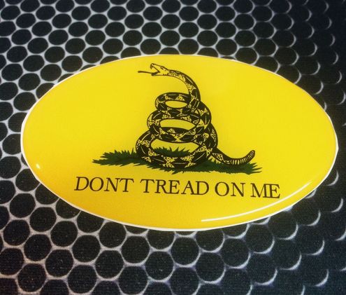 Dont Tread on Me Proud USA Shield Domed Decal Emblem Car Sticker 3D 3.25 x 2