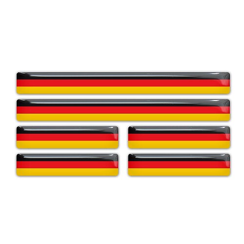 Germany Flag 3D Domed Badge Set for BMW Mercedes VW Audi
