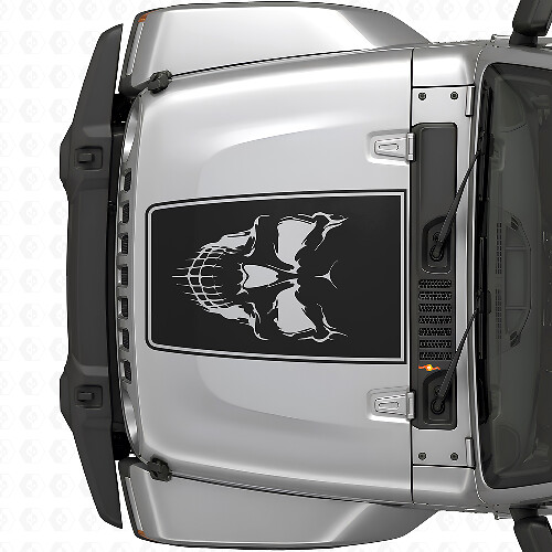 Evil Skull Hood Blackout Vinyl Decal for Jeep Wrangler _1