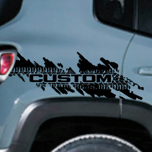 CUSTOM Tire Track Splash Rear Fender Vinyl Decal Sticker for Jeep Renegade