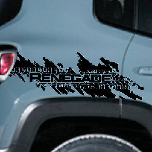 Jeep Renegade Distressed Tire Splash Graphic Vinyl Decal Sticker Side Chrome