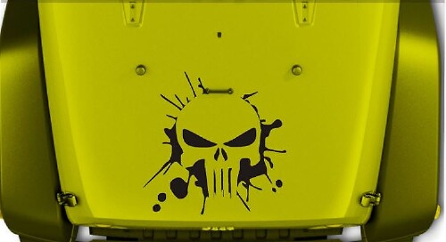 Punisher Skull Splash Style Hood Vinyl Decal for Jeep Wrangler