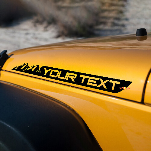 Mountain Style Side Bonnet Vinyl Decal for Jeep Wrangler JK JL