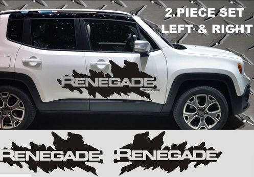 Jeep Renegade Sides Vinyl Decals 2015 2016 Graphics 2 Piece Set Left Right