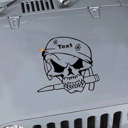 Military Soldier Skull Vinyl Bonnet Sticker Decal for Jeep Wrangler