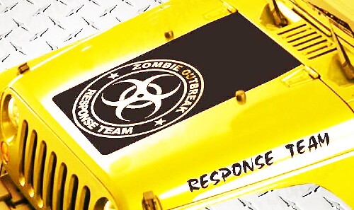 Zombie Outbreak Response Team Hood Vinyl Decal Kit for Jeep Wrangler