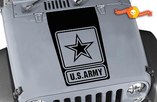 U.S. Army Star Hood Vinyl Decal for Jeep Wrangler JK JKU TJ LJ