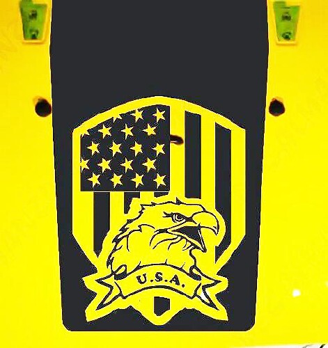 American Flag Eagle Blackout Hood Vinyl Decal for Jeep Wrangler 