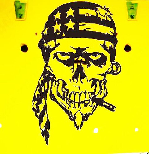 American Flag Bandana Skull Hood Vinyl Decal for Jeep Wrangler 