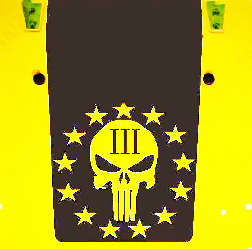 Punisher-Style Skull Stars Blackout Hood Vinyl Decal for Jeep Wrangler JK JKU LJ TJ