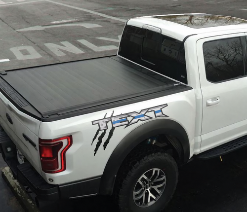 Custom Text USA Flag Logo Side Bed Graphics Decal Sticker for Musclecar truck power truck 2017