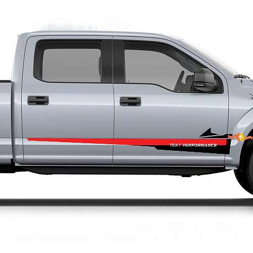 Retro Custom Text Performance Side Stripe Graphics Decal Sticker for Ford F-150