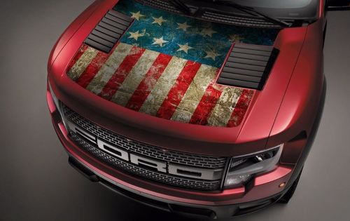 Ford Raptor F-150 Hood Graphics USA Flag 2 Vinyl Decal