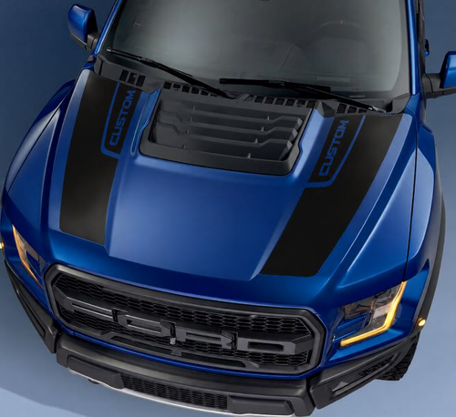 CUSTOM Dual Stripes Hood Vinyl Decal Sticker for Ford F-150 2017