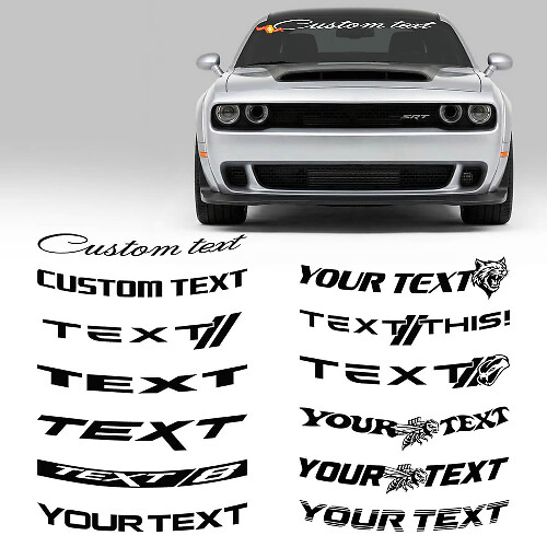 Custom Lettering Wide Windscreen Banner Vinyl Decal Sticker for Dodge Challenger