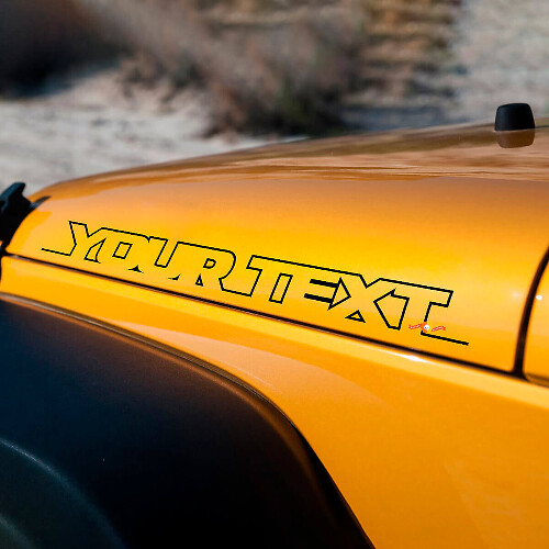 Lettering Hood Side Vinyl Decal Set for Jeep Wrangler Rubicon Sahara