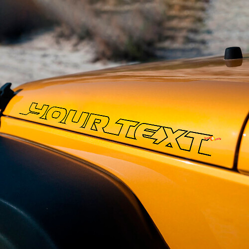 Lettering Bonnet Side Vinyl Sticker Decal 2 for Jeep Wrangler Rubicon Sahara