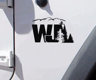 2 of Jeep WJ Design Decal Wrangler Decals Stickers Logo pick color.